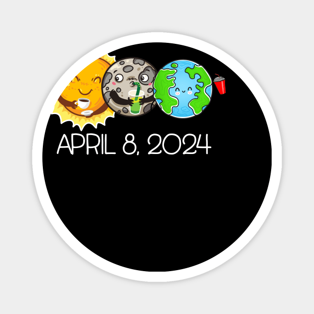 Funny Total Solar Eclipse April 8 2024 Moon Astronomy Space Magnet by inksplashcreations